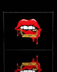 Black box with red lips and 'Sauce Boss Gang' logo on a black background