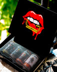 Sauce Boss Gang travel size hot sauce collection in gift box.