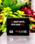 Sauce Boss Gang travel sized hot sauce collection gift box back view.