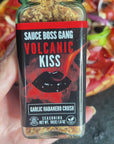 Video of Sauce Boss Gang Volcanic Kiss seasoning on pizza.