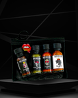 Sauce Boss Gang 'Travel Size' hot sauce collection front view.