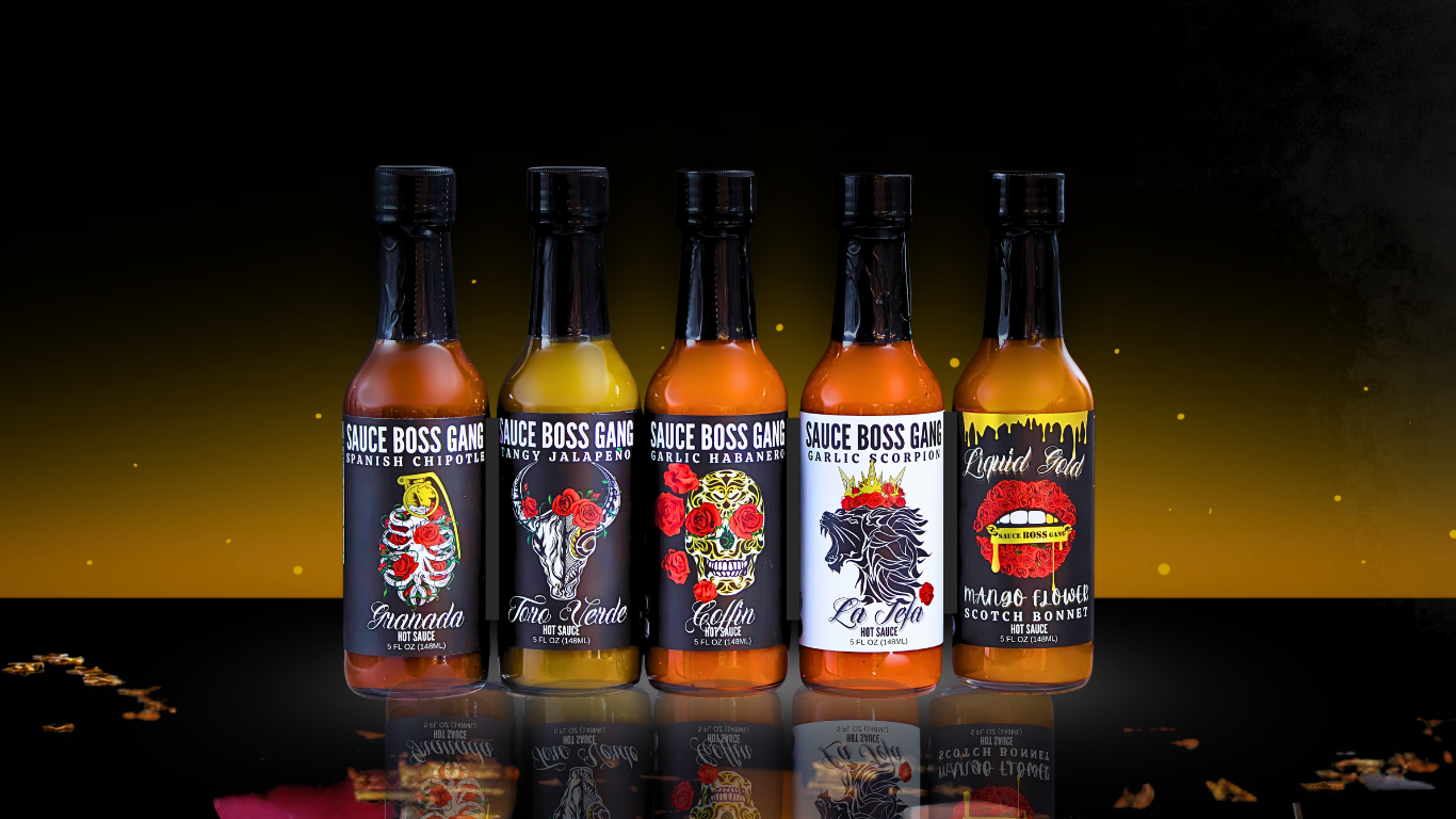 Picture of Sauce Boss Gang fearless flavor collection.